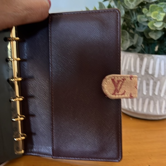 LV Small Mini Lin Red/Cherry Denim Day Planner - Picture 11 of 13